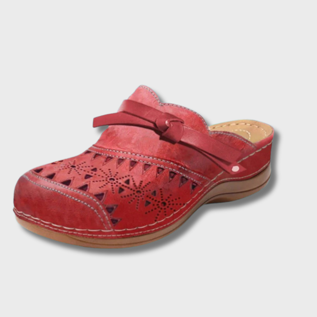 Nicolina™ | Orthopedic Bow Hollow-Out Flat Mules