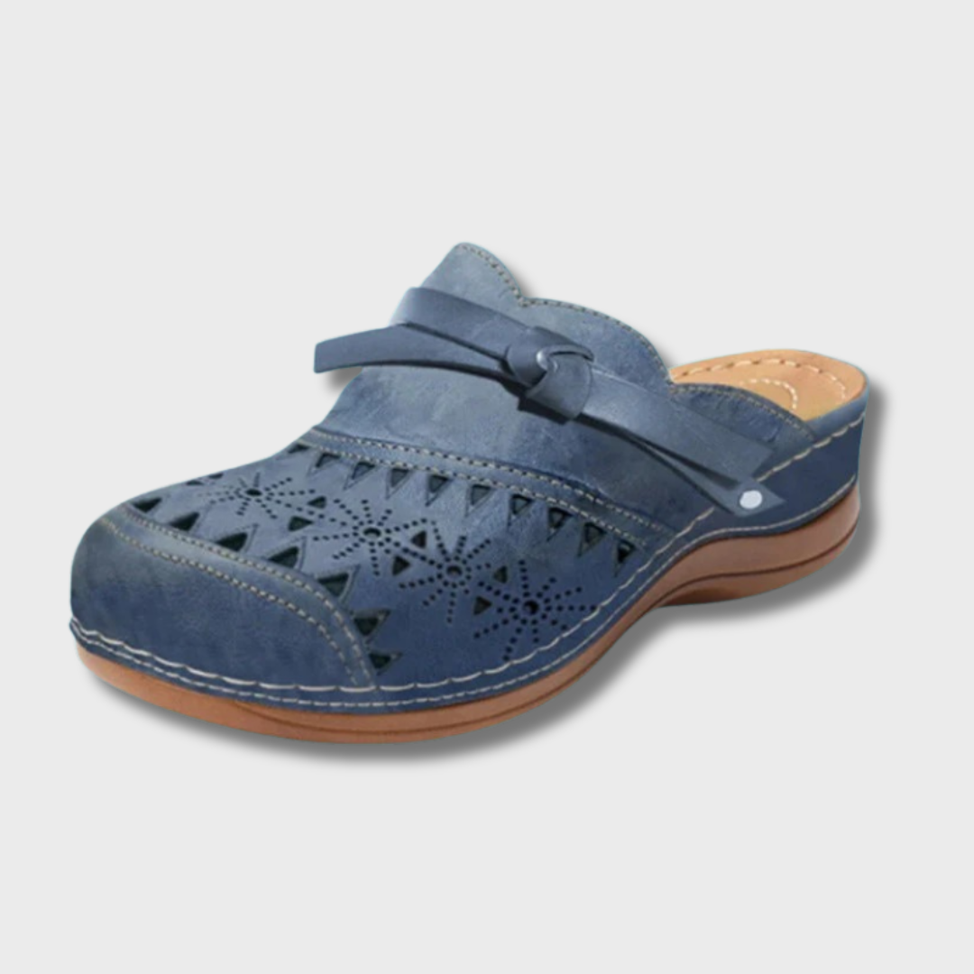 Nicolina™ | Orthopedic Bow Hollow-Out Flat Mules