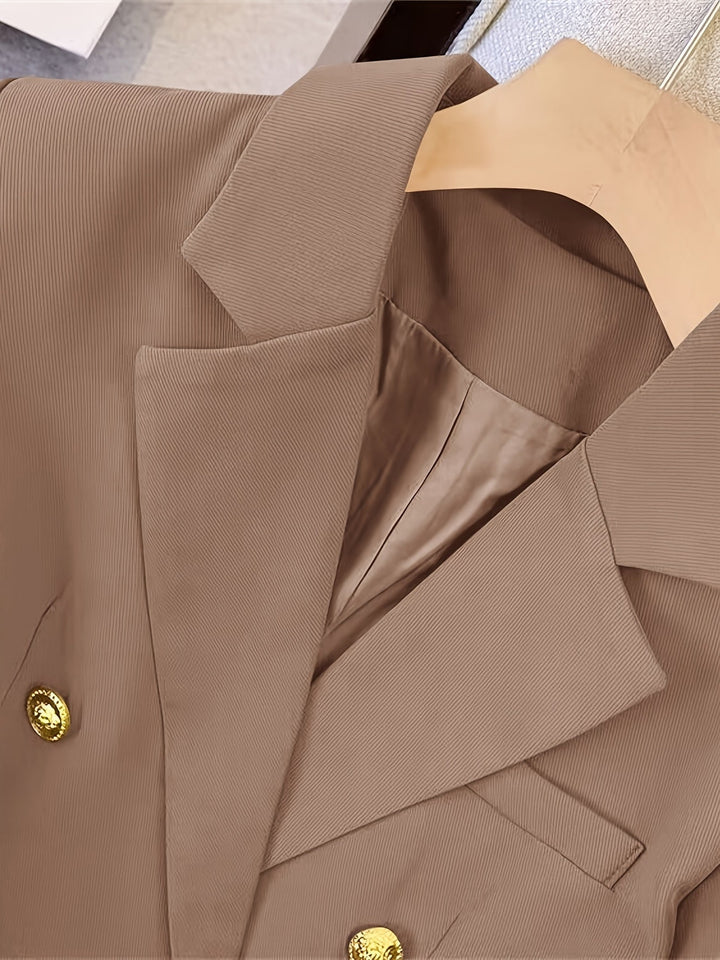 Women’s Tailored Double-Breasted Blazer – All-Season Formal Wear