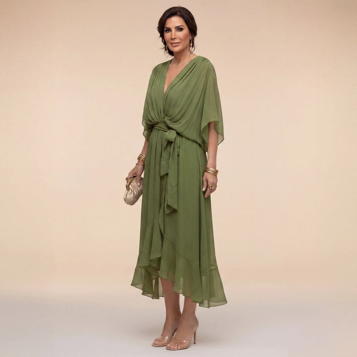 Tilly - Elegant V-Neck Chiffon Dress